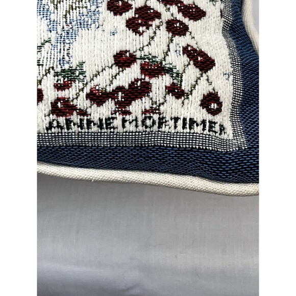 Anne Mortimer Winter Cat &  Snowman Tapestry Pillow 16 X 12 - Picture 2 of 8